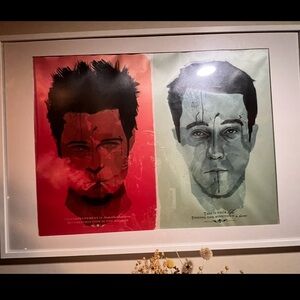 Framed Dual Portrait Art Print - Red and Green